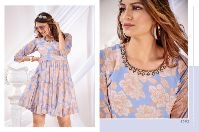 Wild Flower By Poonam Georgette Kurti Catalog